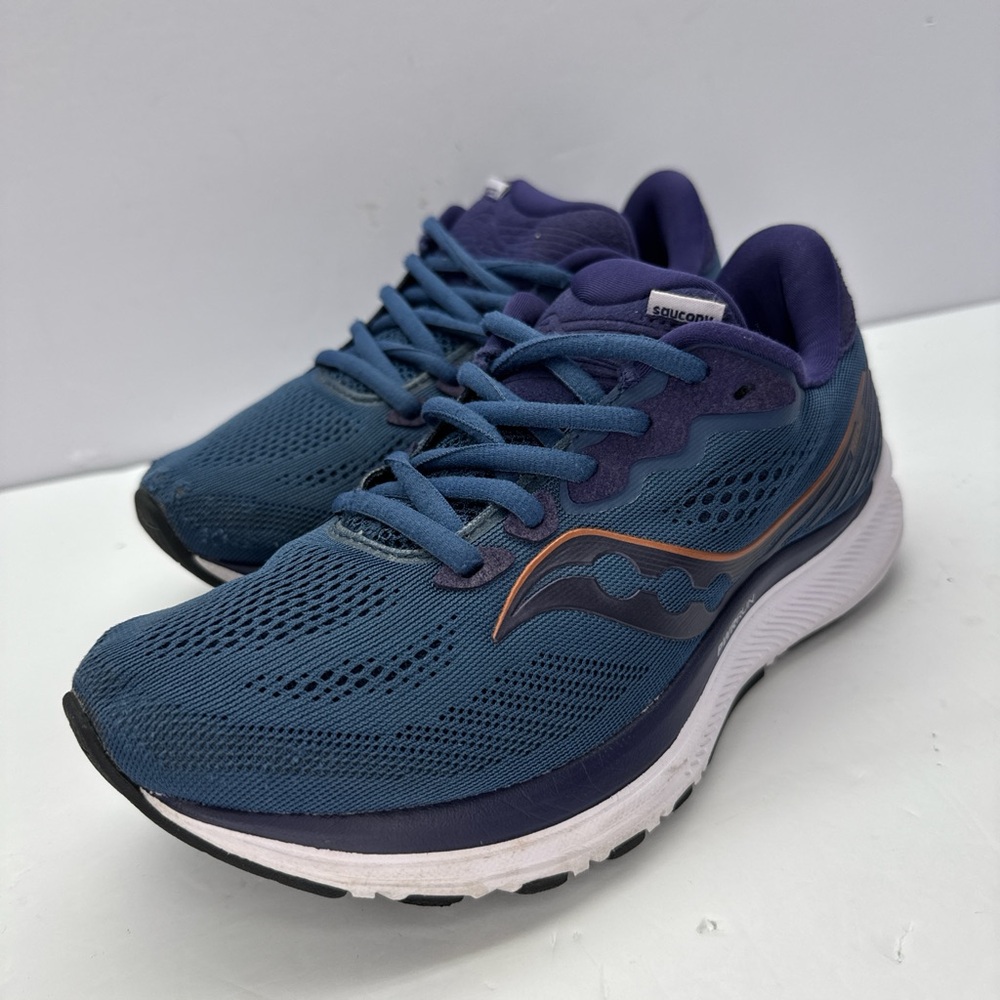 Saucony Women's Blue Purple Running Shoes with Orange Accent